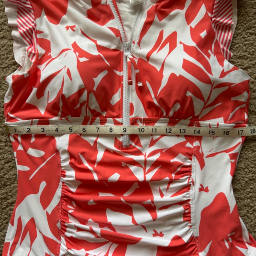 Anne Cole Flutter Sleeve Zip Up One Piece Swimsuit - Picture 5 of 10